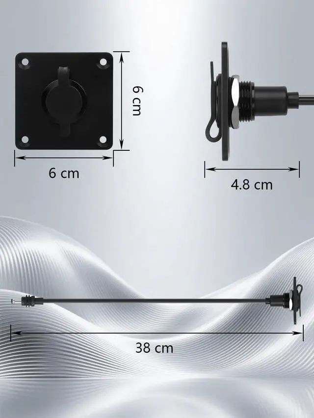 Alt view image 6 of 6 - Waterproof Wall Socket Passthrough DC 5521 Female Power ConnectorDC Jack with 18AWG Wire for Mini Power Socket Wiring Module, Panel Mount for RV Camper Marine DIY Smart Home Industrial