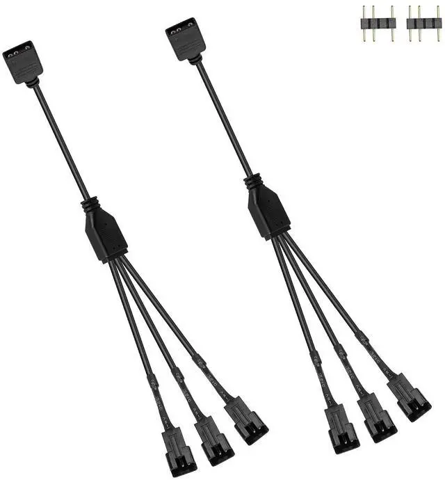 Main image of ARGB Splitter Cable 5V 3 Pin Addressable RGB Splitter Cable 3-pin to SM 3Pin Male Adapter Cable for PC Led Strip,5V ARGB FanComputer Chassis2 PCS