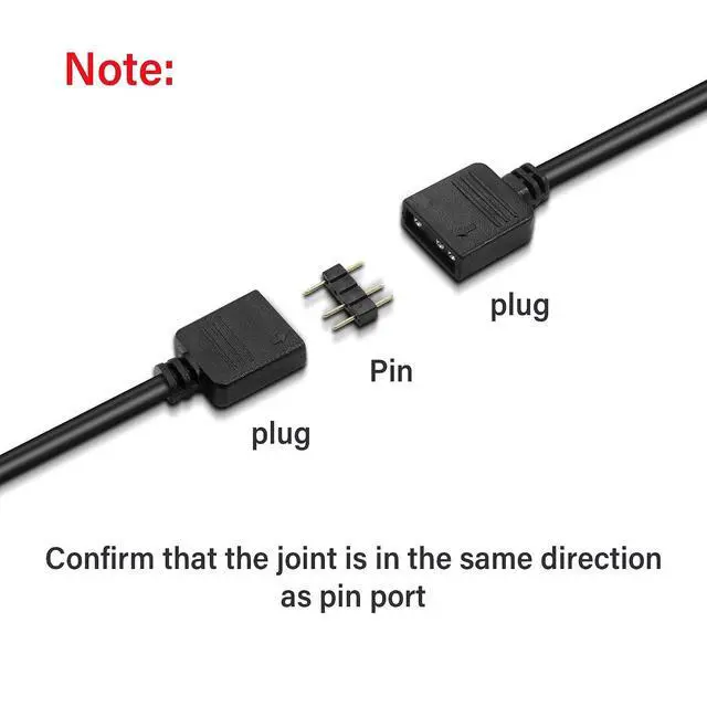 Alt view image 3 of 7 - ARGB Cable, 30cm, 2 Pack, 5V 3-Pin to SM 3Pin Female Adapter, for ARGB LED Strip & Fan