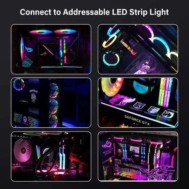 Alt view image 6 of 7 - ARGB Splitter Cable 5V 3 Pin Addressable RGB Splitter Cable 3-pin to SM 3Pin Male Adapter Cable for PC Led Strip,5V ARGB FanComputer Chassis2 PCS