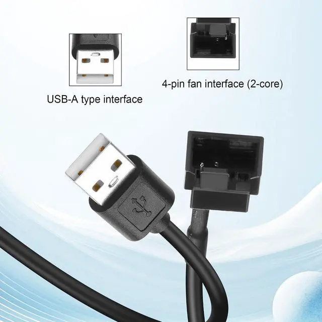 Alt view image 2 of 6 - 4 Pcs USB to 4 Pin/3 Pin PWM Fan Power Cable 5V USB Type-A to 4 Pin/3 Pin Two Core PWM Fan Power Cable for Chassis Fans,CPU Fans etc(11.81 Inch)