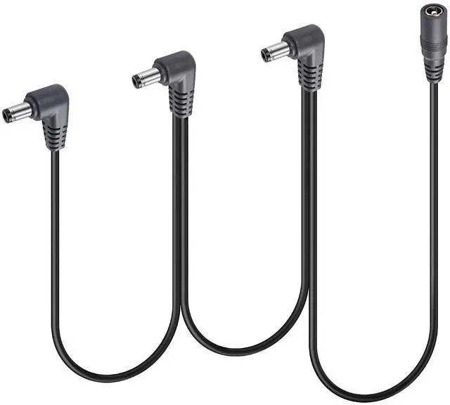 Main image of 1 to 3 Ways Daisy Chain Cable Guitar Pedal Power Supply Splitter Cable DC 5.5mm x 2.1mm Female to 3 Male Cable for 9V 3A DC Adapter Plug, Guitar Power Adapter1 to 3