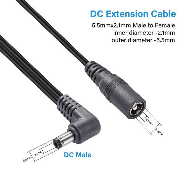 Alt view image 2 of 7 - 1 to 5 Ways Daisy Chain Cable Guitar Pedal Power Supply Splitter Cable DC 5.5mm x 2.1mm Female to 5 Male Cable for 9V 3A DC Adapter Plug, Guitar Power Adapter1 to 5