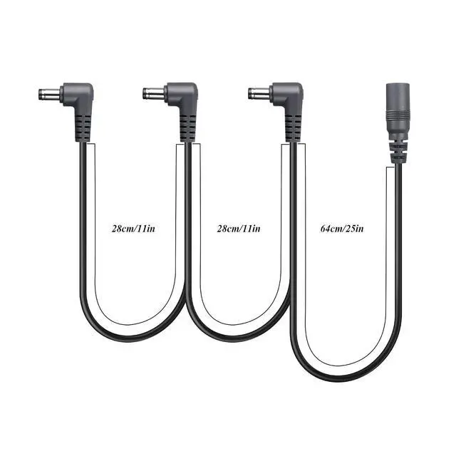Alt view image 5 of 7 - 1 to 3 Ways Daisy Chain Cable Guitar Pedal Power Supply Splitter Cable DC 5.5mm x 2.1mm Female to 3 Male Cable for 9V 3A DC Adapter Plug, Guitar Power Adapter1 to 3