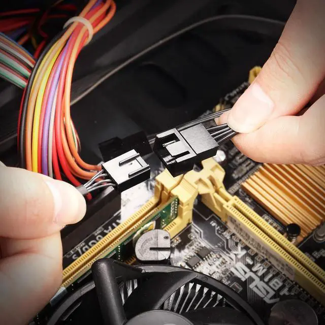 Alt view image 6 of 7 - 3 Way 4-Pin Fan Splitter Cable, 1to3 PC Fan Splitter, for Desktop PC 4-Pin/3-Pin Cooling Fan Cable(1 to3)