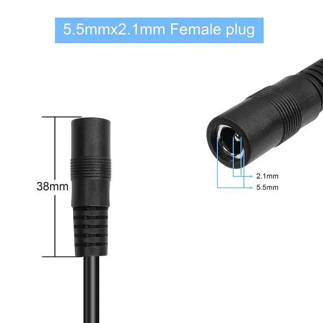 Alt view image 3 of 7 - DC8020 to DC5521 Extension Cable 14awg DC8.0mm x 2.0mm Male Connector to Dual DC 5.5mmx2.1mm Female Adapter Cable for Portable Power Station, Solar Generators1m (Male to 2 Female)