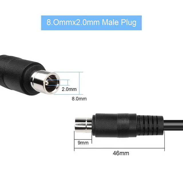 Alt view image 2 of 7 - DC8020 to DC5521 Extension Cable 14awg DC8.0mm x 2.0mm Male Connector to Dual DC 5.5mmx2.1mm Female Adapter Cable for Portable Power Station, Solar Generators1m (Male to 2 Female)