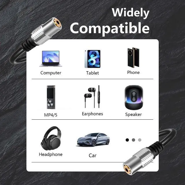 Alt view image 3 of 5 - 2 PCS 3.5mm TRRS Female to Bare Cable 1/8" 3.2Ft Audio Extension Cable for Laptops, Desktop, PCs, Guitars, DVDs, Mixers, Speakers