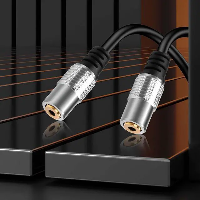 Alt view image 5 of 5 - 2 PCS 3.5mm TRRS Female to Bare Cable 1/8" 3.2Ft Audio Extension Cable for Laptops, Desktop, PCs, Guitars, DVDs, Mixers, Speakers
