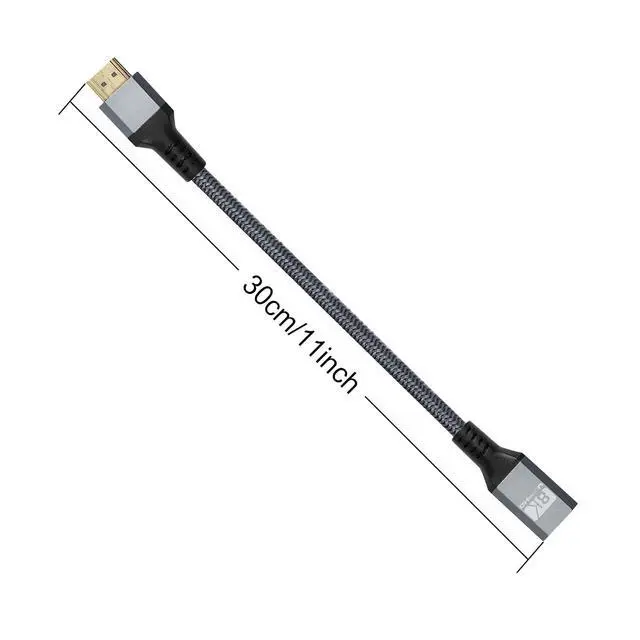 Alt view image 7 of 7 - 8K HDMI Extension CableHDMI 2.1 Male to Female Connector Cable, 8K 60Hz HD HDMI Extension Cable,for PS5,PS4,Blu-ray Players, HDTVs, displays, projectors, etc(0.3m)