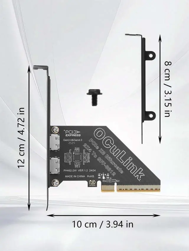 Alt view image 6 of 6 - PCIe X4 4.0 Oculink SFF8611&8612 Expansion Card External USB SSD External Graphics Card