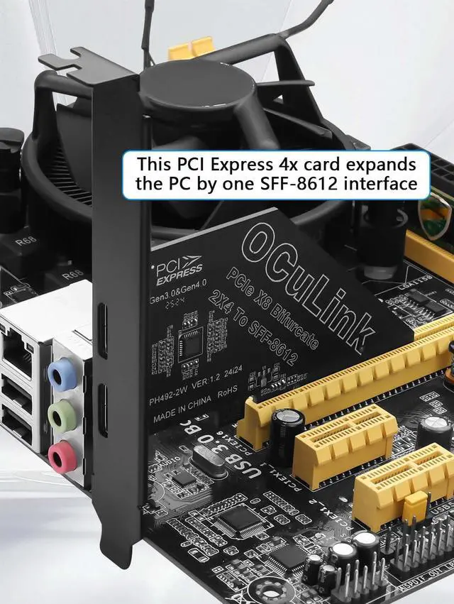 Alt view image 4 of 6 - PCIe X4 4.0 Oculink SFF8611&8612 Expansion Card External USB SSD External Graphics Card