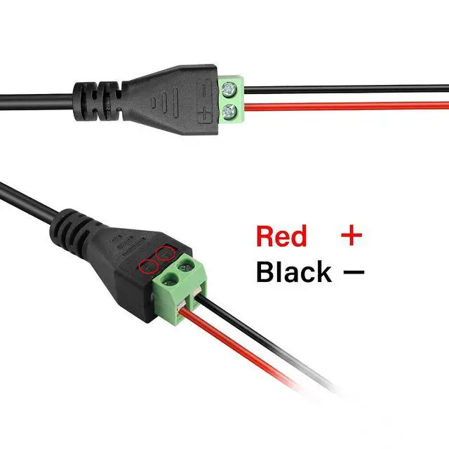 Alt view image 4 of 7 - 2PCS DC Power Cable 5.5X2.1mm DC Male Plug to Terminal Connector Jack Socket Adapter Power Cable 22AWG for CCTV Security Camera,DVR,LED Strip Light Etc (1x Terminal Screwdriver)