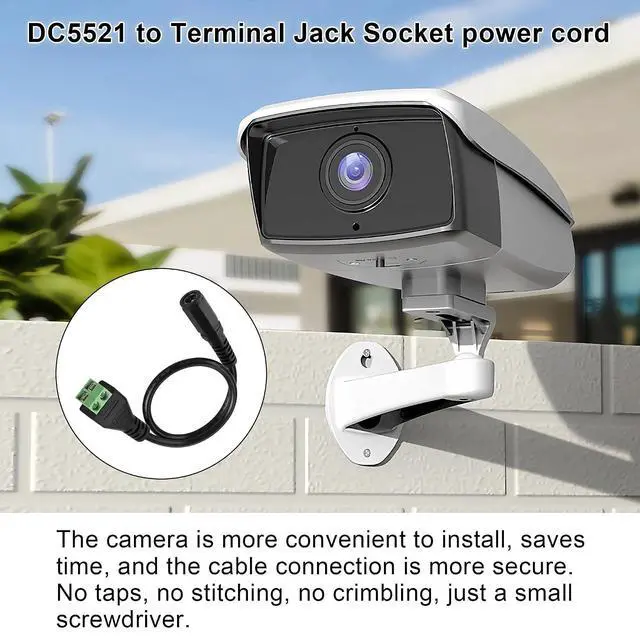 Alt view image 5 of 7 - 2PCS DC Power Cable 5.5X2.1mm DC Male Plug to Terminal Connector Jack Socket Adapter Power Cable 22AWG for CCTV Security Camera,DVR,LED Strip Light Etc (1x Terminal Screwdriver)