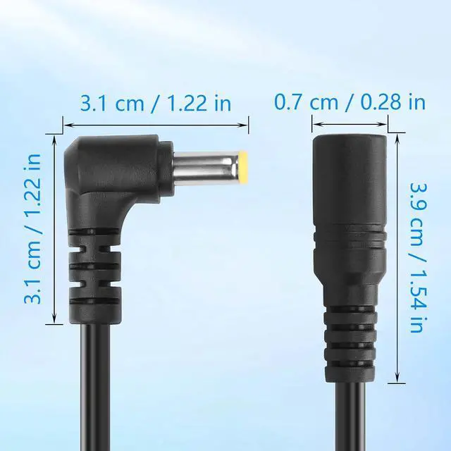 Alt view image 7 of 7 - 2PCS DC5525 Extension Cable for Security Camera,LED Strip Light Etc.(1m/3.2Ft) (2m/6.5ft)