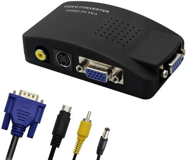 Main image of RCA to VGA Adapter,Composite AV S-Video to VGA Converter,for HDTV, Monitors, Laptop, Desktop,DVD/VCD/Camera/Set-top Box