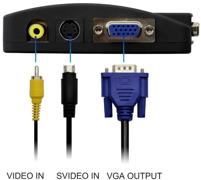 Alt view image 3 of 7 - RCA to VGA Adapter,Composite AV S-Video to VGA Converter,for HDTV, Monitors, Laptop, Desktop,DVD/VCD/Camera/Set-top Box