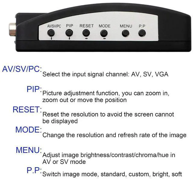 Alt view image 5 of 7 - RCA to VGA Adapter,Composite AV S-Video to VGA Converter,for HDTV, Monitors, Laptop, Desktop,DVD/VCD/Camera/Set-top Box