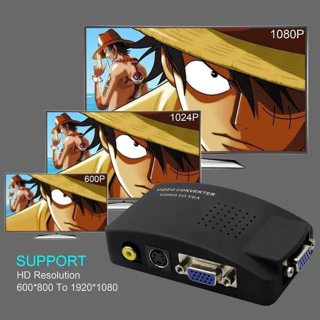 Alt view image 6 of 7 - RCA to VGA Adapter,Composite AV S-Video to VGA Converter,for HDTV, Monitors, Laptop, Desktop,DVD/VCD/Camera/Set-top Box