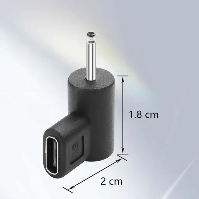 Alt view image 6 of 6 - 2PCS Type-C Female to DC5V Charging Adapter DC2.0 Short Version Female Type C to DC 2.0 Male Suitable for DC Interface Devices Such as Flashlights, etc; (DC2.0X0.6mm)
