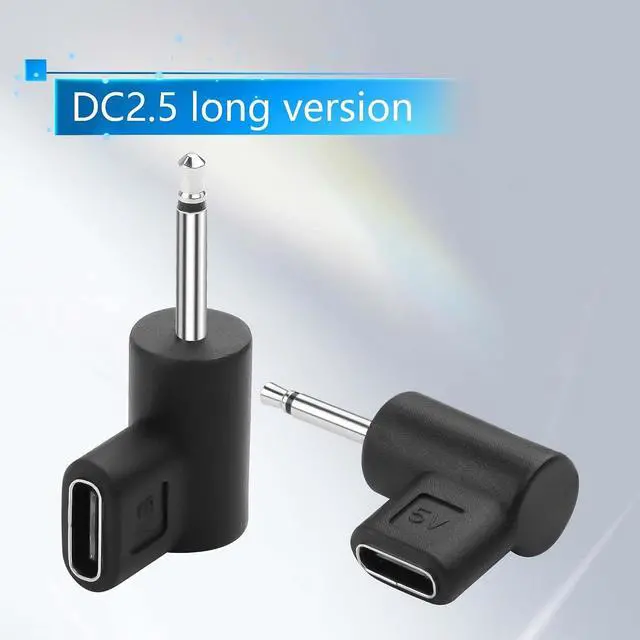 Alt view image 5 of 6 - 2PCS Type-C Female to DC5V Charging Adapter DC2.0 Short Version Female Type C to DC 2.0 Male Suitable for DC Interface Devices Such as Flashlights, etc; (2.5 Long Version)