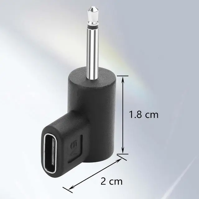 Alt view image 6 of 6 - 2PCS Type-C Female to DC5V Charging Adapter DC2.0 Short Version Female Type C to DC 2.0 Male Suitable for DC Interface Devices Such as Flashlights, etc; (2.5 Long Version)