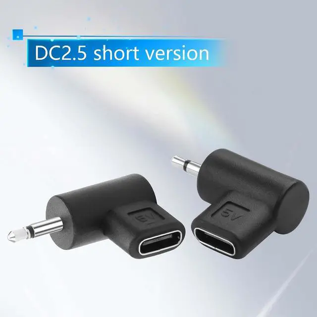 Alt view image 4 of 6 - 2PCS Type-C Female to DC5V Charging Adapter DC2.0 Short Version Female Type C to DC 2.0 Male Suitable for DC Interface Devices Such as Flashlights, etc; (2.5 Short Version)