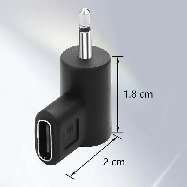 Alt view image 6 of 6 - 2PCS Type-C Female to DC5V Charging Adapter DC2.0 Short Version Female Type C to DC 2.0 Male Suitable for DC Interface Devices Such as Flashlights, etc; (2.5 Short Version)