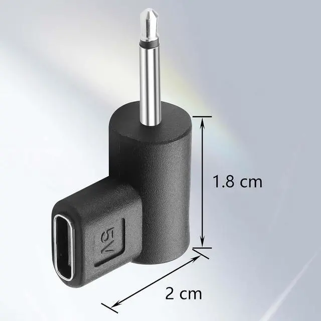 Alt view image 6 of 6 - 2PCS Type-C Female to DC5V Charging Adapter DC2.0 Short Version Female Type C to DC 2.0 Male Suitable for DC Interface Devices Such as Flashlights, etc; (2.5 Medium to Long Range)