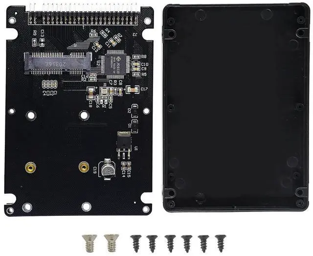 Main image of MSATA Mini PCI-E SSD to 2.5 Inch IDE 44Pin Enclosure Adapter, Black for Notebook LaptopDesktop Computer and More