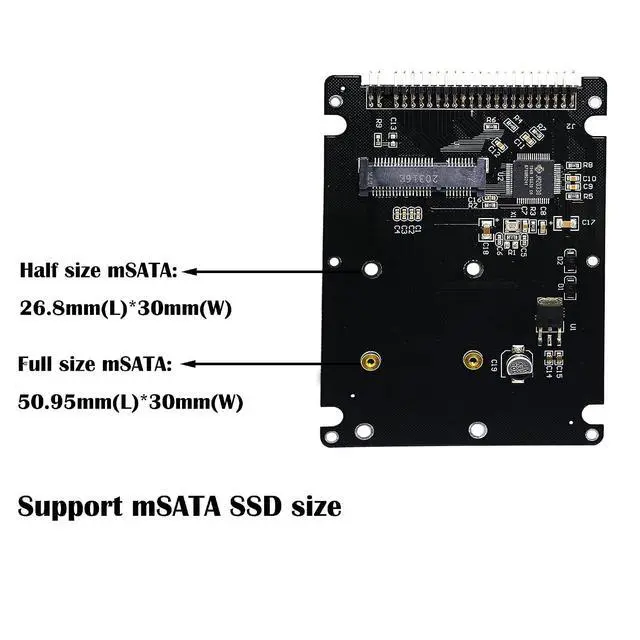 Alt view image 2 of 6 - MSATA Mini PCI-E SSD to 2.5 Inch IDE 44Pin Enclosure Adapter, Black for Notebook LaptopDesktop Computer and More