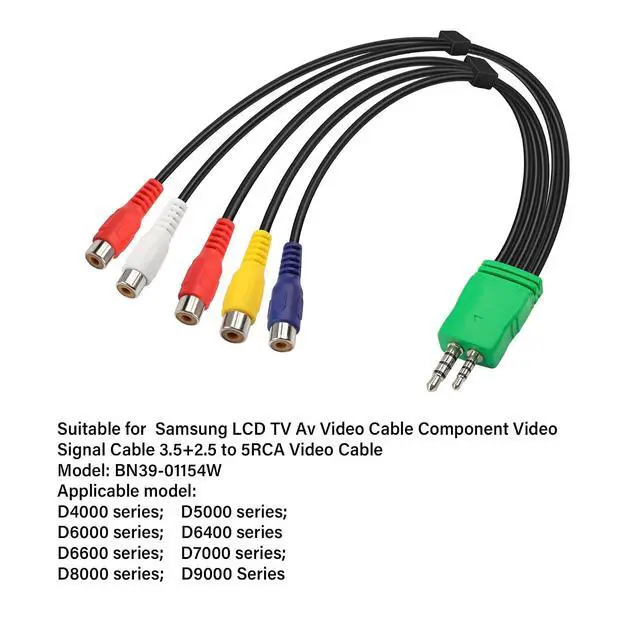 Alt view image 5 of 7 - 3.5mm+2.5mm to 5RCA Audio Video Adapter Cable 0.3m 3.5mm Male 2.5mm Male to 5 RCA Female Plug AV Component Adapter Cable for LED LCD TV0.65FT