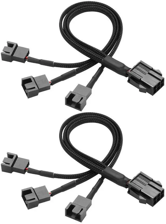 Main image of 2 Pcs Chassis Power Supply 6 Pin to 3/4 Pin Fan Cable 12V Chassis Power Supply 6 Pin Female to 5 x 2 Pin Male 1 to 5 Fan Cable for Chassis Cooling Fans(10.82 Inch) (1 to 3)