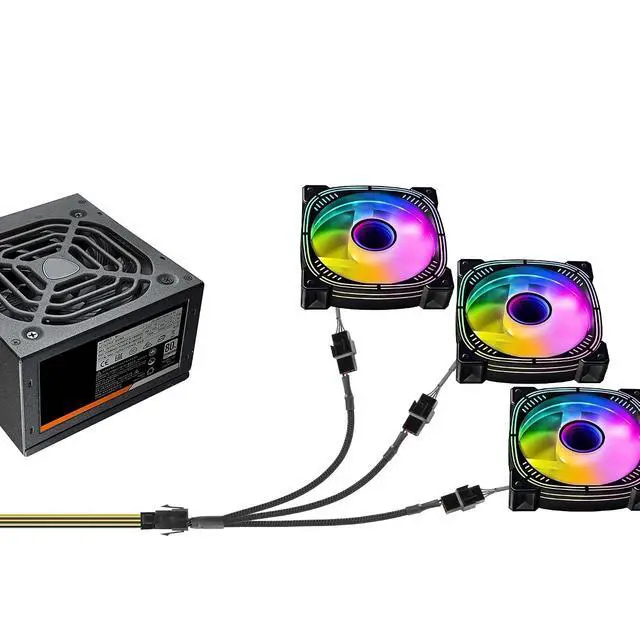 Alt view image 4 of 6 - 2 Pcs Chassis Power Supply 6 Pin to 3/4 Pin Fan Cable 12V Chassis Power Supply 6 Pin Female to 5 x 2 Pin Male 1 to 5 Fan Cable for Chassis Cooling Fans(10.82 Inch) (1 to 3)