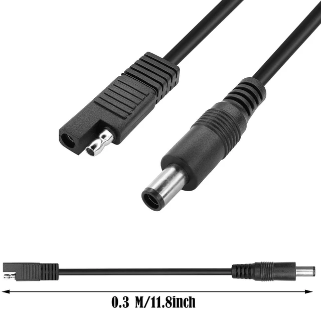 Alt view image 6 of 6 - 2 Pcs SAE to DC7450 Power Cable DC24V 16AWG SAE Male Plug to DC7.4mmx5.0mm Male Plug Quick Connection Disconnect Extension Cable for Cars,Motorcycles, Batteries,etc(11.8Inch)