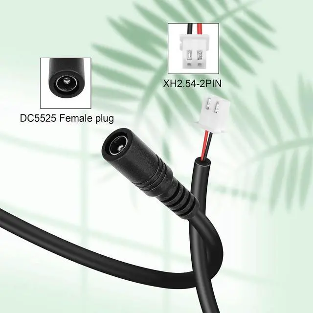 Alt view image 2 of 7 - 2PCS DC5525 to XH2.54MM-2PIN Power Cable 22AWG DC5.5mm x 2.5mm Female to XH2.54MM-2PIN Female Extension Power Cable for Case Fans,Printers,Batteries,LED Lights etc(11.8Inch)