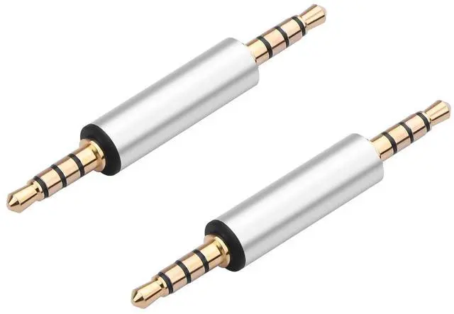 Main image of 2PCS 3.5mm Male to Male Audio Adapter 1/8" TRRS Stereo Jack Adapter for Mobile Phones, Tablets, Car Audio, Speakers (M to M) (3.5mm Male to Male)