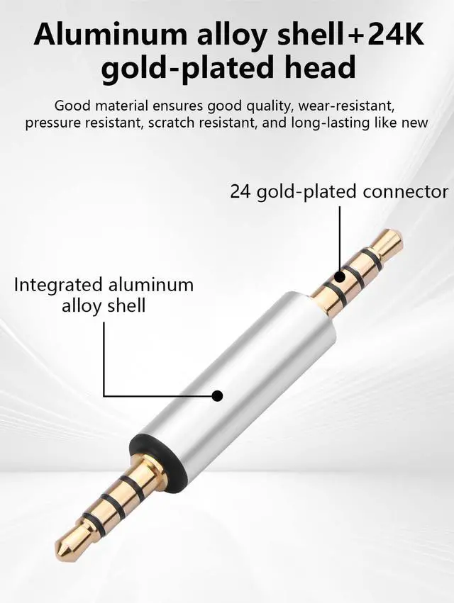 Alt view image 5 of 7 - 2PCS 3.5mm Male to Male Audio Adapter 1/8" TRRS Stereo Jack Adapter for Mobile Phones, Tablets, Car Audio, Speakers (M to M) (3.5mm Male to Male)