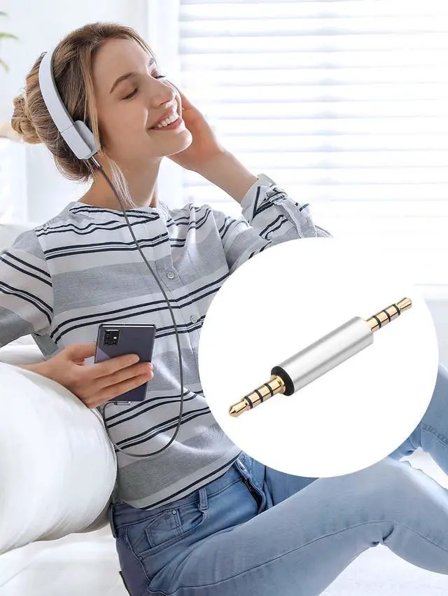 Alt view image 6 of 7 - 2PCS 3.5mm Male to Male Audio Adapter 1/8" TRRS Stereo Jack Adapter for Mobile Phones, Tablets, Car Audio, Speakers (M to M) (3.5mm Male to Male)