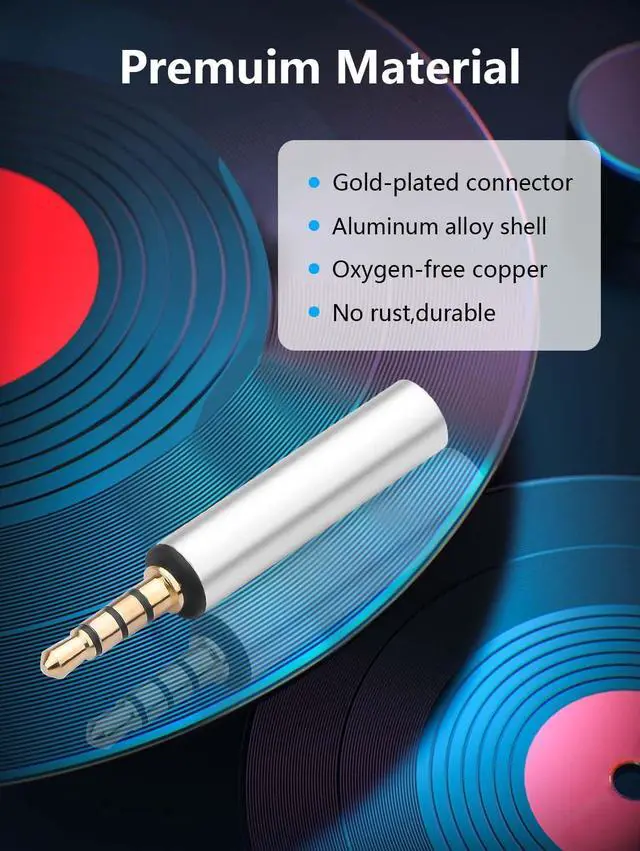 Alt view image 6 of 7 - 2PCS 3.5mm Male to Male Audio Adapter 1/8" TRRS Stereo Jack Adapter for Mobile Phones, Tablets, Car Audio, Speakers (M to M) (3.5mm Male to Female)
