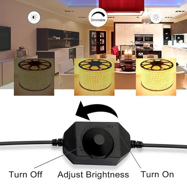 Alt view image 5 of 6 - LED Strip Light Dimmer Switch DC 12V 24V Brightness Adjustable Controller for Single Color 5050 3528 2835 5630 LED Strip Light