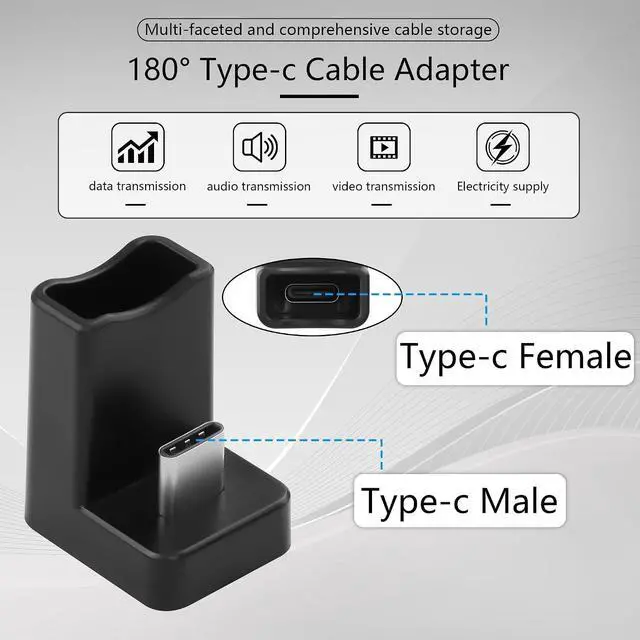 Alt view image 2 of 6 - 2 PCS U Shape USB C Adapter 180 Degree USB C Male to Female Adapter Type C Male to Female Connector Adapter for Mobile Phone, Laptop,USB C Hub etc