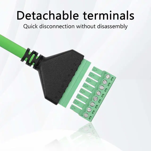 Alt view image 3 of 7 - 2 Pcs 12.59 Inch Green Cat6 Ethernet Cable RJ45/8P 8C to 8-Pin Detachable Screw Terminal Solderless Cable for Desktop Computers, Digital DVRs etc