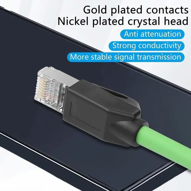 Alt view image 6 of 7 - 2 Pcs 12.59 Inch Green Cat6 Ethernet Cable RJ45/8P 8C to 8-Pin Detachable Screw Terminal Solderless Cable for Desktop Computers, Digital DVRs etc