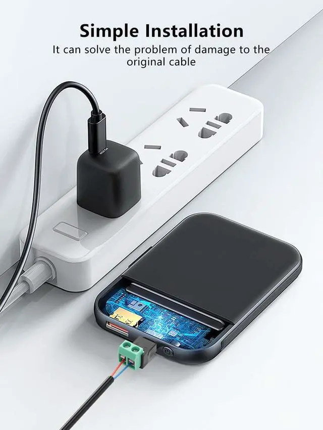 Alt view image 6 of 6 - 5PCS Micro USB C to 2 Pin Screw Terminal Adapter Micro USB Male Screw Terminal Block Connector Charge Pluggable Adapter Connector
