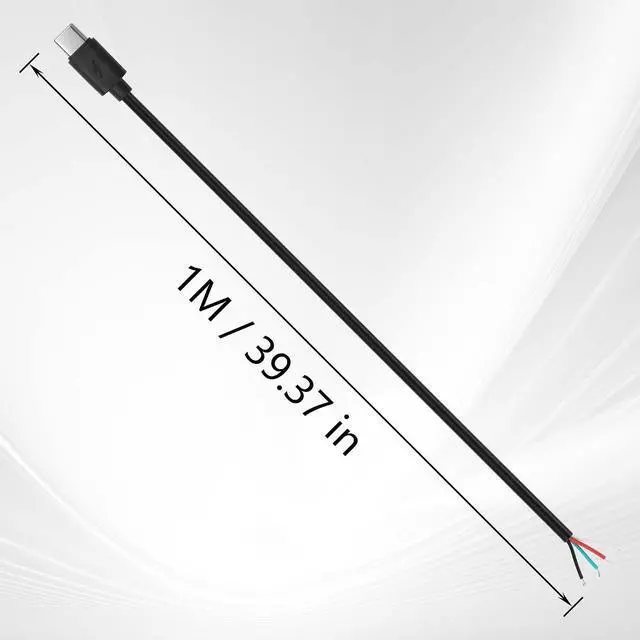 Alt view image 6 of 6 - 2PCS USB 4Pin Extension Cable USB C Male Plug to 4 Cores Bare Wire Open End Power Data Cable for DIY Power Supply and Maintenance Replacement of USB Devices