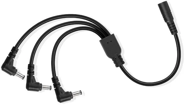 Main image of DC Power 1 Female to 3 Male Splitter Cable, 0.7m, Supports 12-24V, 10A, 100W, Compatible with Security Camera, Router, LED Light, Small Fan, Car