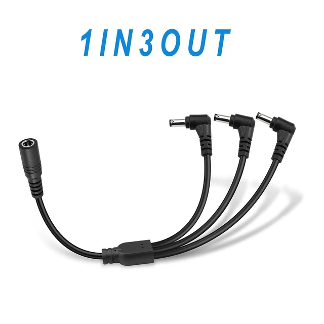 Alt view image 3 of 7 - DC Power 1 Female to 3 Male Splitter Cable, 0.7m, Supports 12-24V, 10A, 100W, Compatible with Security Camera, Router, LED Light, Small Fan, Car
