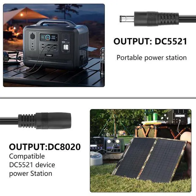 Alt view image 5 of 7 - 2PCS 8020 Famale to 7909 Male Cable 14AWG DC 8020 to 7909 Connector for Solar Panel RV Automotive Marine Portable Power Station Solar Generator (DC8020 to DC7909)
