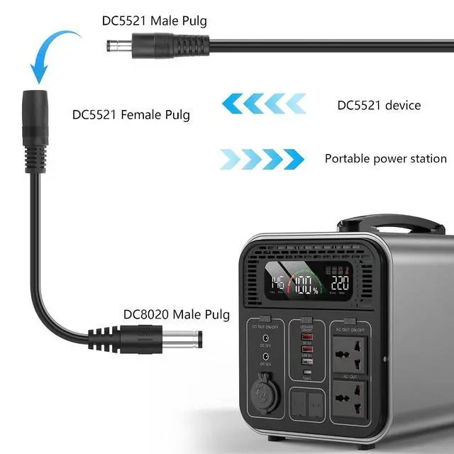Alt view image 3 of 7 - 2PCS 8020 Famale to 7909 Male Cable 14AWG DC 8020 to 7909 Connector for Solar Panel RV Automotive Marine Portable Power Station Solar Generator (DC8020 to DC7909)